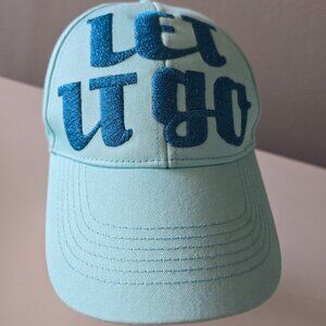 Disney Parks Frozen Elsa Let It Go Blue Baseball Hat Adult Embroidered Glitter